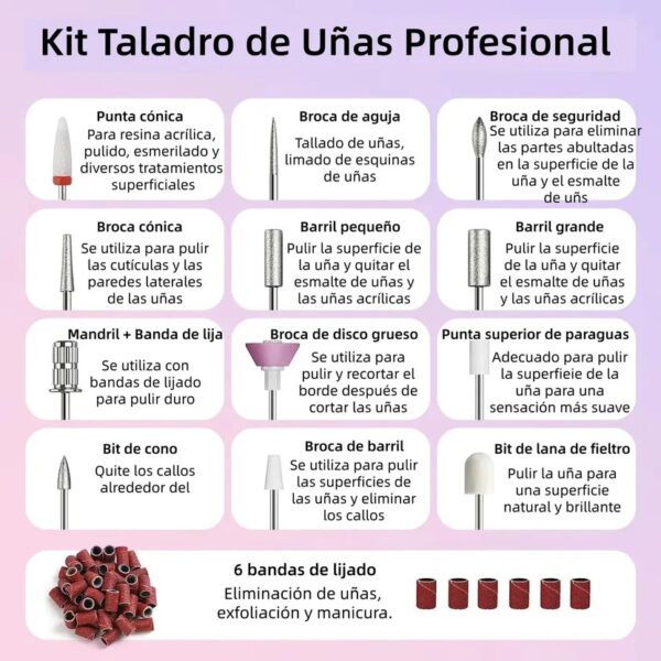 Torno Profesional para Uñas Acrílicas y Gel, Alto Rendimiento, Gris Oscuro