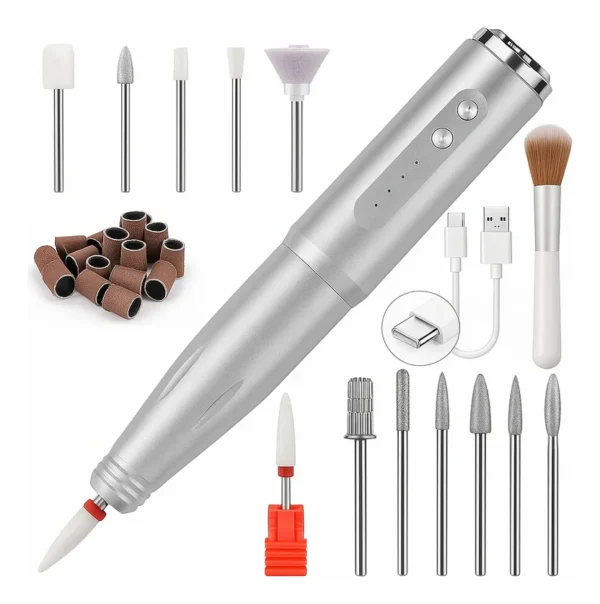 Lima De Uñas Eléctrica 12 En 1 Torno Para Uñas Profesional