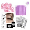 Kit Pestañas Con Parches, Cups Pegamento, Anillos, Minibrush