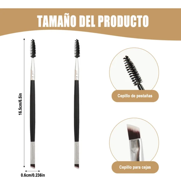 2pzs Brocha Doble Para Ceja Cepillo Pestañas 2 Cabezas Maquillaje,brochas maquillaje