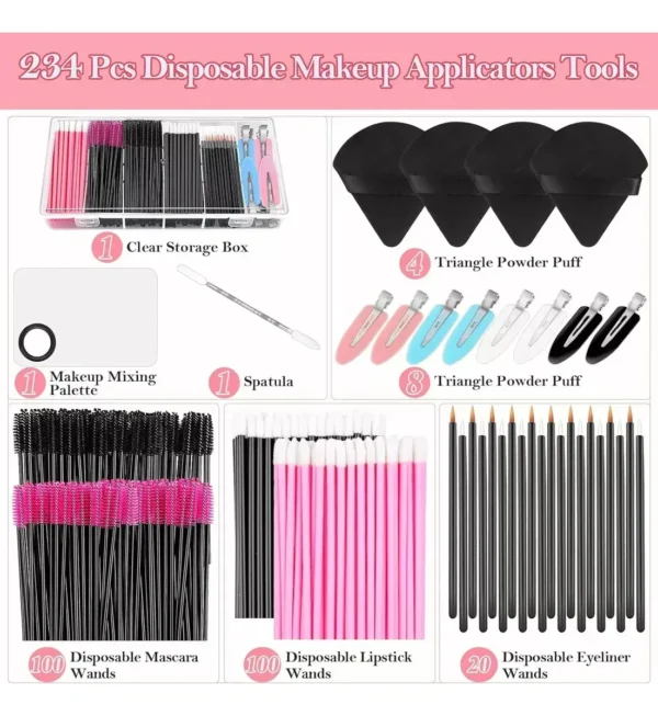 Kit De Brochas Para Maquillaje Desechable Con Herramientas