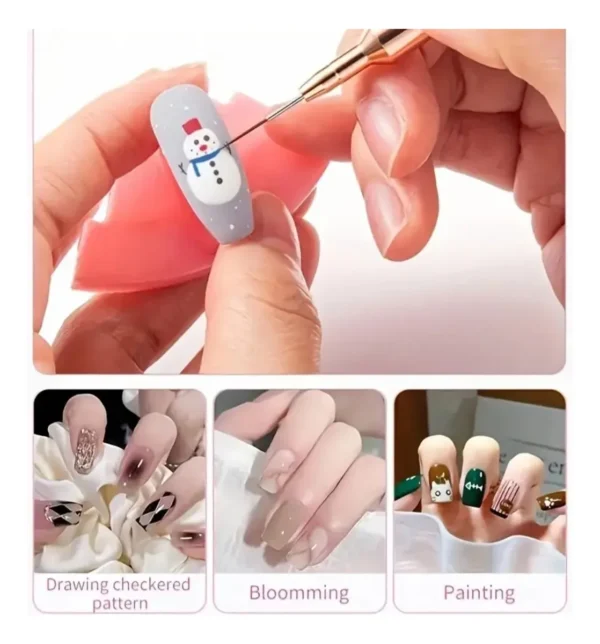 5pcs Kit De Pinceles Para Uñas Acrilico Manicura Decoración