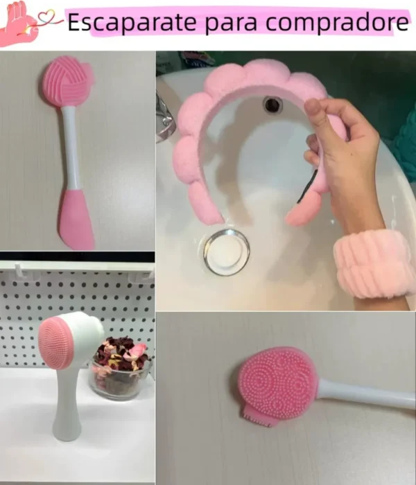 Set Cepillo Exfoliante Facial Silicona Manual Masajeador 9pz