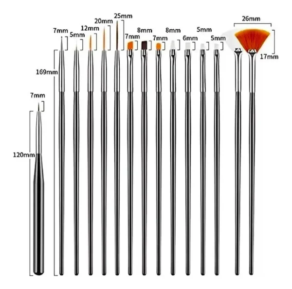 31pcs Kit De Pinceles Para Uñas Manicura Decoración Blanco