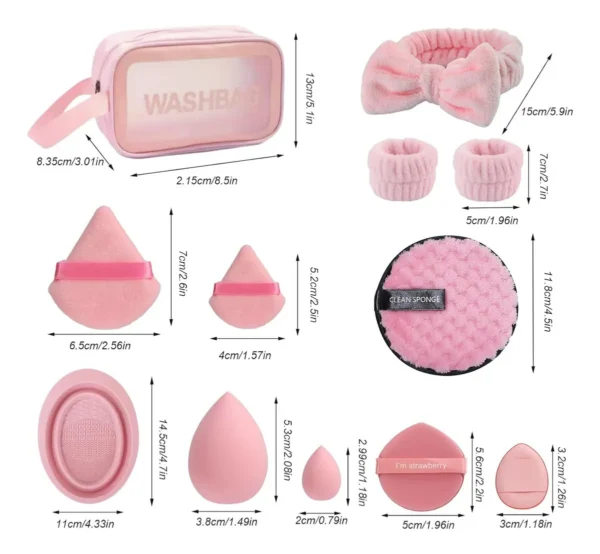 42 Pcs Brochas Maquillaje Profesional Esponjas Btt