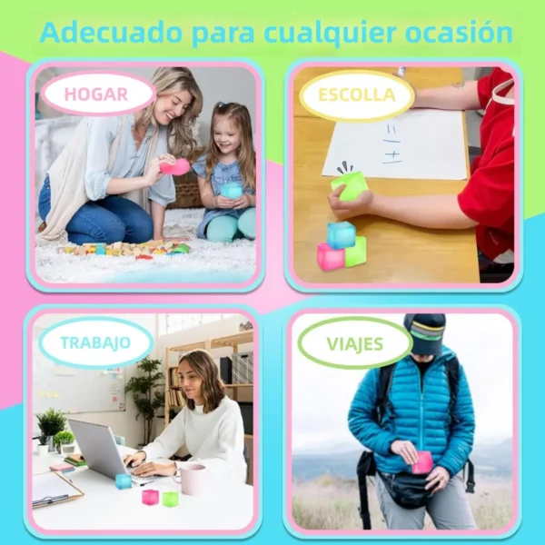3 Cubos Fidget Antiestrés, Squishy,juguete Ansiedad Adultos