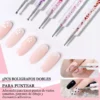 5pcs Kit De Pinceles Para Uñas Acrilico Manicura Decoración