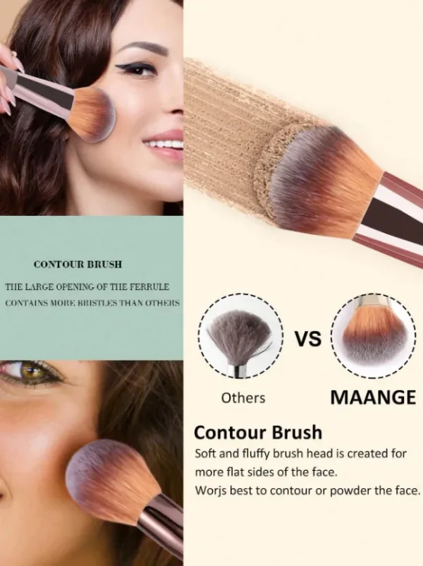 14 Piezas Cepillo Maquillaje Color Champán Color Champán