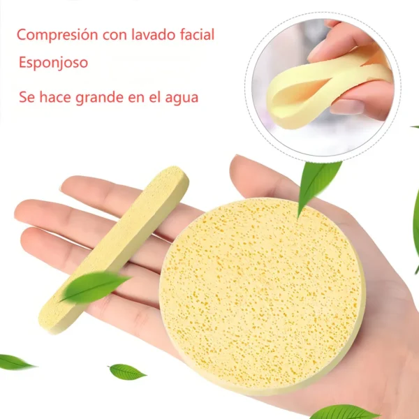 60 Pzs Esponja Facial Comprimida Para Limpieza Y Exfoliación