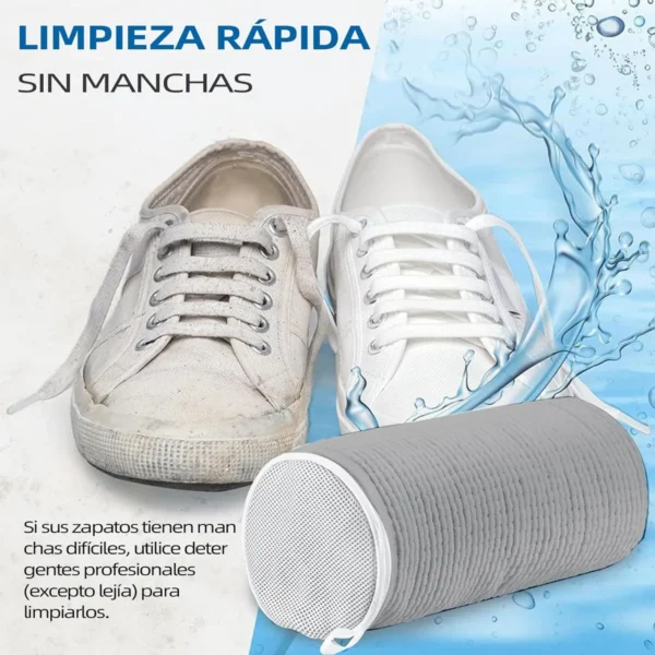 2 Bolsa De Lavado Zapatos,para Lavar Calzado Tennis Lavadora Gris