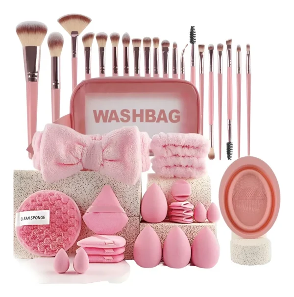 42 Pcs Brochas Maquillaje Profesional Esponjas Btt