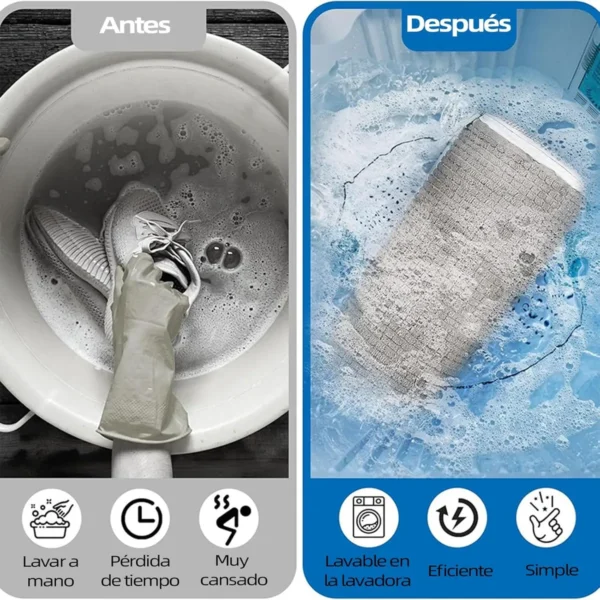 2 Bolsa De Lavado Zapatos,para Lavar Calzado Tennis Lavadora Gris