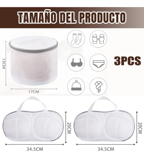 Bolsa Lavar Bra Red Malla Brasier Ropa Interior Lavadora 3pz