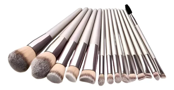 14 Piezas Cepillo Maquillaje Color Champán Color Champán