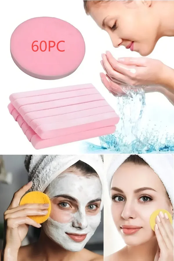 60 Pzs Esponja Facial Comprimida Para Limpieza Y Exfoliación
